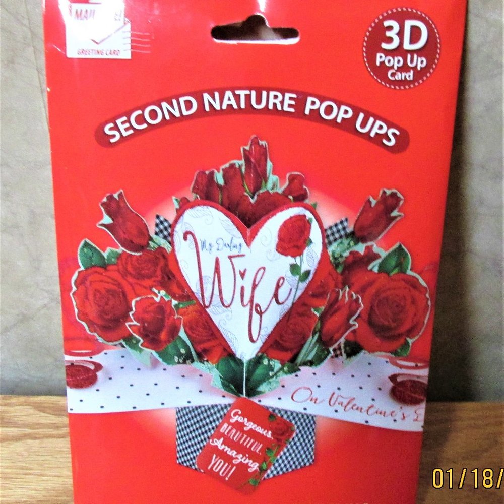 Second Nature 3D Pop Up Valentine Card for Wife Greeting Card